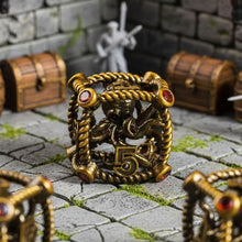 Load image into Gallery viewer, Kraken’s Hoard Hollow Metal Dice Set for Dungeons & Dragons