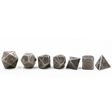 Load image into Gallery viewer, Brushed Steel Metal Dice Set for Dungeons & Dragons