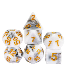 Load image into Gallery viewer, White Marble Dice Set for Dungeons & Dragons