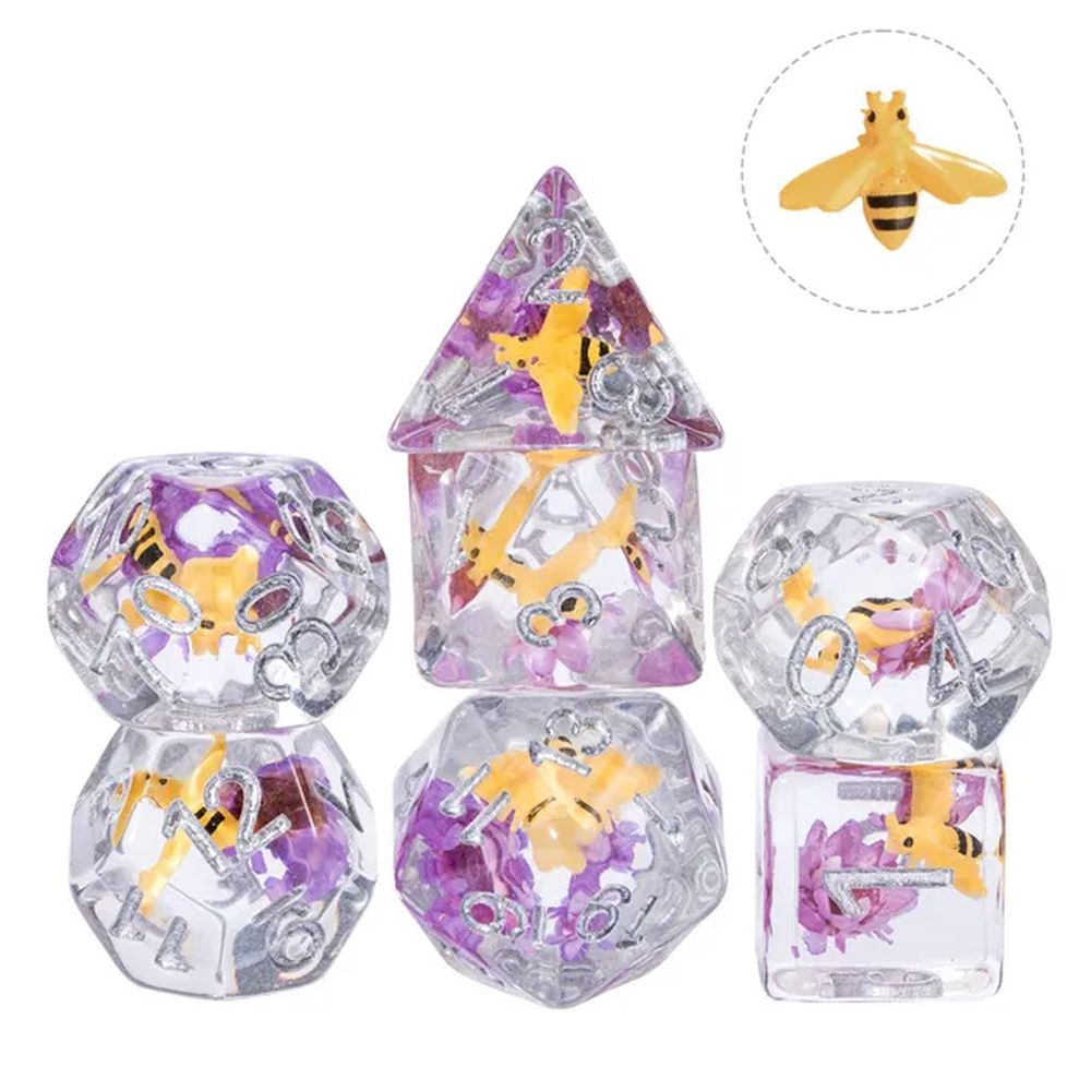 Bee & Flowers Dice Set for Dungeons & Dragons