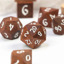 Load image into Gallery viewer, Sandalwood Wood Dice Set for Dungeons &amp; Dragons
