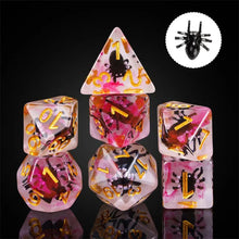 Load image into Gallery viewer, Black Spider Dice Set for Dungeons & Dragons