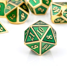 Charger l'image dans la galerie, Golden Grove Embossed Metal Dice Set for Dungeons & Dragons