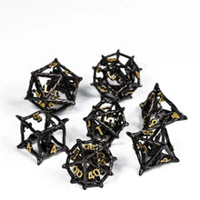 Load image into Gallery viewer, Caged Dragon Hollow Metal Dice Set for Dungeons & Dragons