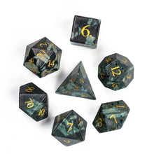 Charger l'image dans la galerie, Glass Flower Green Stone Dice Set for Dungeons & Dragons