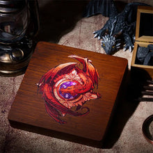 Charger l'image dans la galerie, Red Dragon Wood Dice Storage Box & Tray for Dungeons & Dragons
