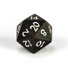 Load image into Gallery viewer, Ebony Wood Dice Set for Dungeons & Dragons