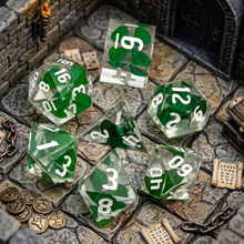 Load image into Gallery viewer, Lucky Four-Leaf Clover Resin Dice Set