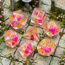 Load image into Gallery viewer, Rosethorn Flower Resin Dice Set