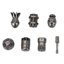 Load image into Gallery viewer, Demolition Dice Bomb Metal Dice Set for Dungeons & Dragons