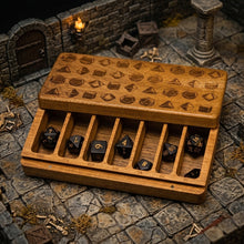Load image into Gallery viewer, Master's Dicekeeper Wood Dice Box