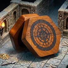 Load image into Gallery viewer, Compass of Fate: Pirate Wood Dice Box