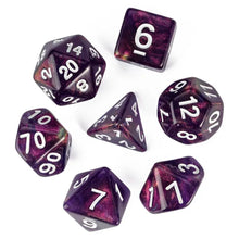 Load image into Gallery viewer, Twilight Bloom Glitter Dice Set for Dungeons & Dragons