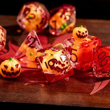 Load image into Gallery viewer, Pumpkin King Dice Set for Dungeons & Dragons