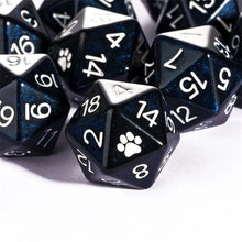 Load image into Gallery viewer, Wild Beast Paw Print Dice Set (D6 & D20)