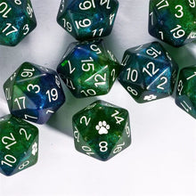 Charger l'image dans la galerie, Wild Beast Paw Print D20 Dice Set for Dungeons & Dragons