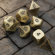 Load image into Gallery viewer, Brasslight Metal Dice Set for Dungeons & Dragons