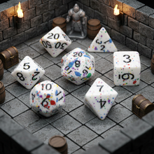 Load image into Gallery viewer, Prismatic Paintburst Dice Set for Dungeons & Dragons