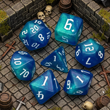 Load image into Gallery viewer, Glitter Nebula Resin Dice Set – Choose Your Color