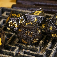 Load image into Gallery viewer, Minotaur’s Maze Metal Dice Set for Dungeons & Dragons