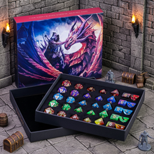 Load image into Gallery viewer, Geekwood Gift Box of 5 Dice Sets for Dungeons & Dragons - Dragon