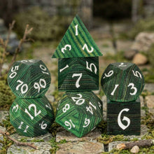 Load image into Gallery viewer, Emerald Enclave Wood Dice Set