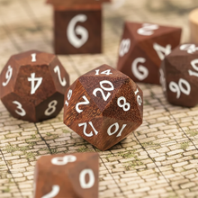 Load image into Gallery viewer, Sandalwood Wood Dice Set for Dungeons & Dragons