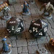 Load image into Gallery viewer, Fuck/Yeah D20 Dice Set for DND Dungeons & Dragons