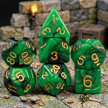 Load image into Gallery viewer, Alchemist's Swirl Resin Dice Set – Choose Your Color