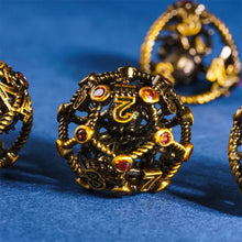 Load image into Gallery viewer, Kraken’s Hoard Hollow Metal Dice Set for Dungeons & Dragons