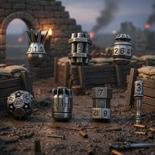 Load image into Gallery viewer, Demolition Dice Bomb Metal Dice Set for Dungeons & Dragons