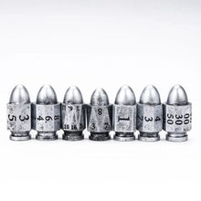 Load image into Gallery viewer, Moonshot Silver Bullet Resin Dice Set