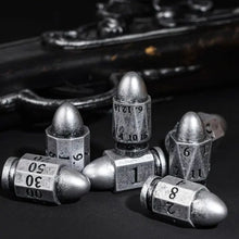 Load image into Gallery viewer, Moonshot Silver Bullet Resin Dice Set