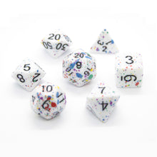 Load image into Gallery viewer, Color-Splattered Dice Set for Dungeons & Dragons