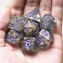 Load image into Gallery viewer, Celestial Gold Foil Dice Dice Set for Dungeons & Dragons