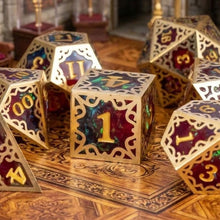 Load image into Gallery viewer, Gilded Nexus Metal Dice Set for Dungeons & Dragons