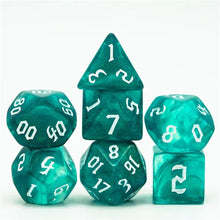 Charger l'image dans la galerie, Tideglow Emerald Glitter Nebula Dice Set for Dungeons & Dragons