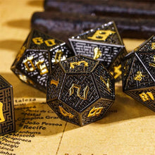 Load image into Gallery viewer, Minotaur’s Maze Metal Dice Set for Dungeons & Dragons