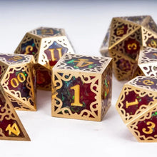 Load image into Gallery viewer, Gilded Nexus Metal Dice Set for Dungeons & Dragons