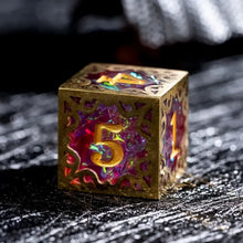 Load image into Gallery viewer, Gilded Nexus Metal Dice Set for Dungeons & Dragons