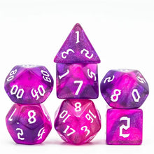 Load image into Gallery viewer, Nebula's Kiss Pink & Purple Glitter Dice Set for Dungeons & Dragons