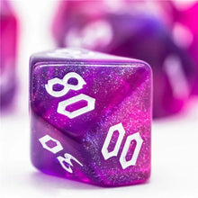 Load image into Gallery viewer, Nebula's Kiss Pink & Purple Glitter Dice Set for Dungeons & Dragons