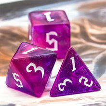 Load image into Gallery viewer, Nebula's Kiss Pink & Purple Glitter Dice Set for Dungeons & Dragons
