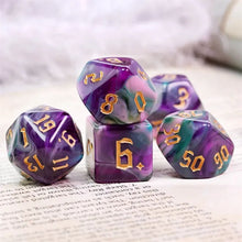 Load image into Gallery viewer, Slimeberry Purple & Green Blend Dice Set for Dungeons & Dragons