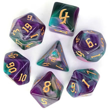 Load image into Gallery viewer, Slimeberry Purple & Green Blend Dice Set for Dungeons & Dragons