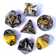 Charger l'image dans la galerie, Stingstrike Yellow & Black Blend Dice Set for Dungeons & Dragons