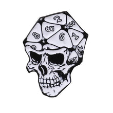Load image into Gallery viewer, D20 Skull Dice Pin - Dungeons & Dragons Brooch
