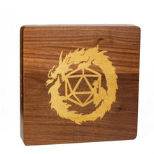 Load image into Gallery viewer, Dragon Wood Dice Storage &amp; Tray for Dungeons &amp; Dragons
