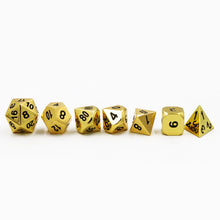 Load image into Gallery viewer, King's Gold Metal Dice Set for Dungeons & Dragons