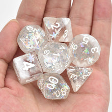 Load image into Gallery viewer, Snowflake Ice Winter Dice Set for Dungeons & Dragons